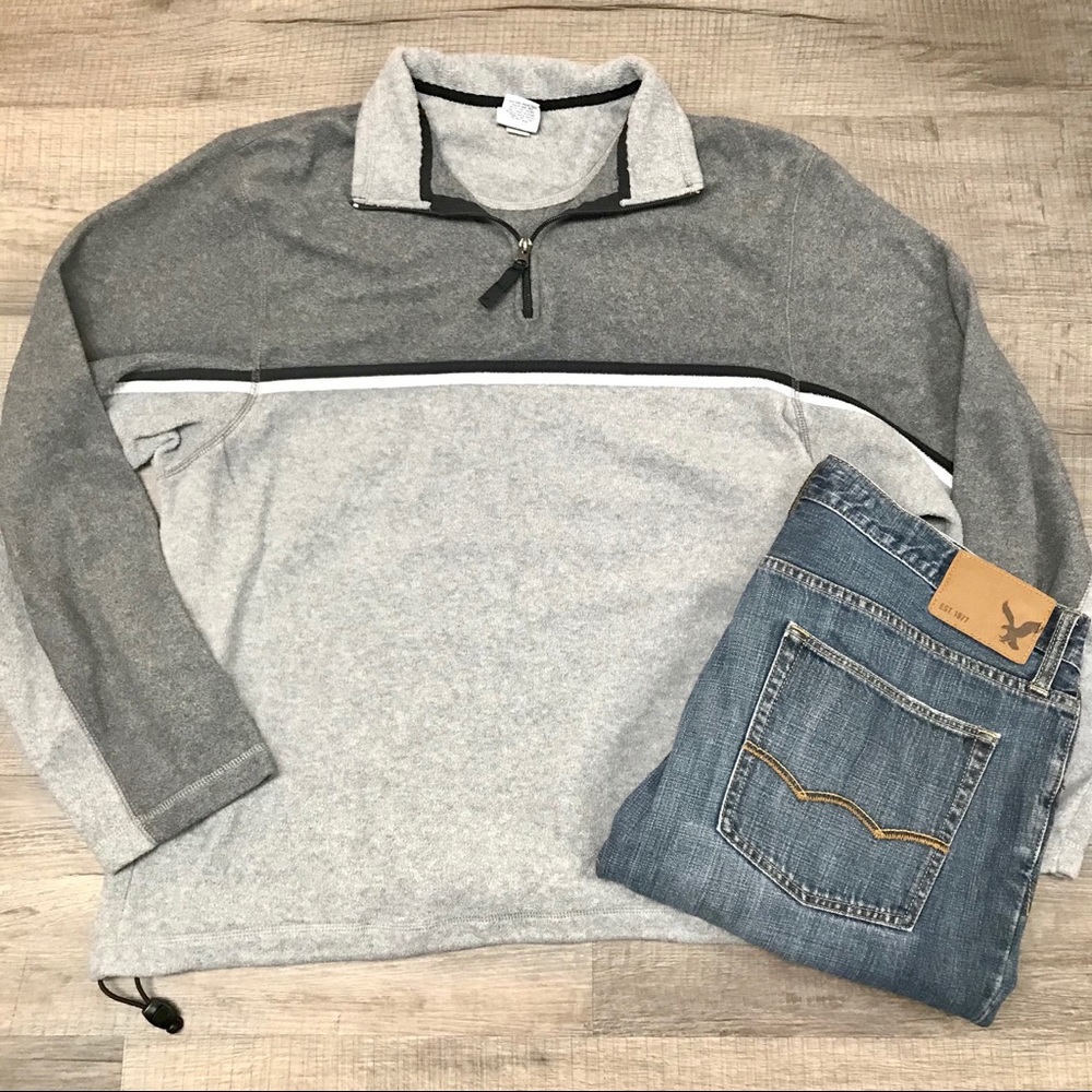 CLOSING SALE 🚨 OLD NAVY Grey Quarter Zip Fleece Pullover